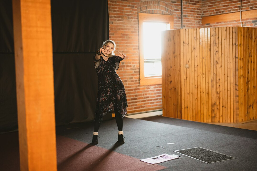 woman acting in theater